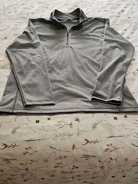 The North Face Mens Light Gray Quarter-Zip Fleece Pullover Size XL